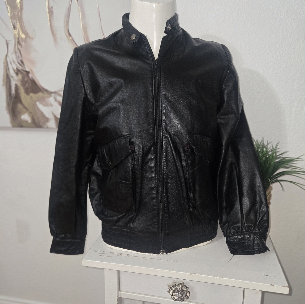 ILGWU Men's Vintage Leather Jacket Size 10
